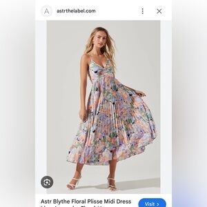 ASTR Blythe Dress - Coral Multi - S